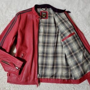 Red Leather Schott Riders Jacket
